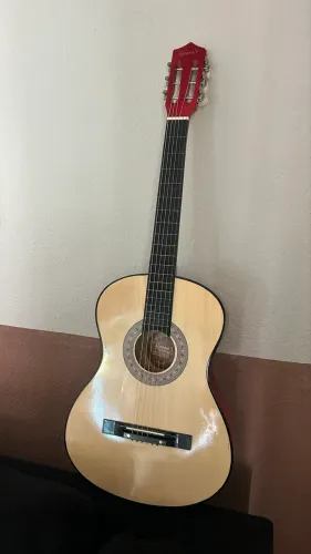 Violão Vermelho - Aço e Nylon | Muito Conservado + Acessórios