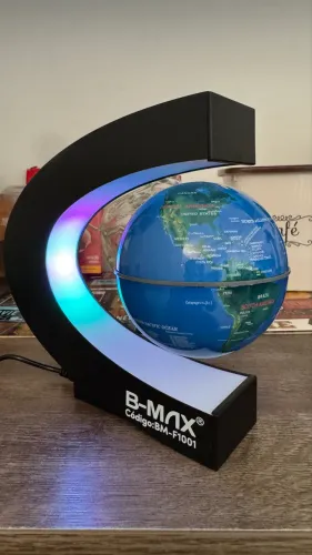 Globo Magnético que Flutua B-MAX - Decoração de Luxo com LED