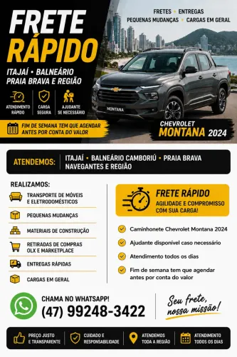 Frete por Balneário Camboriú e região 