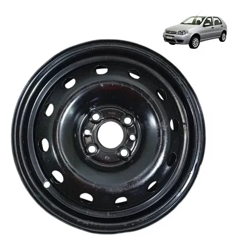 Roda Ferro Aro 14 4 Furos Fiat Uno Palio Siena Marea 2005 Preto