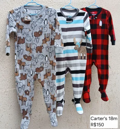 3 macacão Carter's Fleece 18m