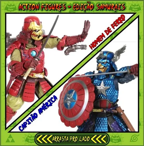 Action Figures (Edição Samurais) - NerdDog Store - Ironman e Cap. America