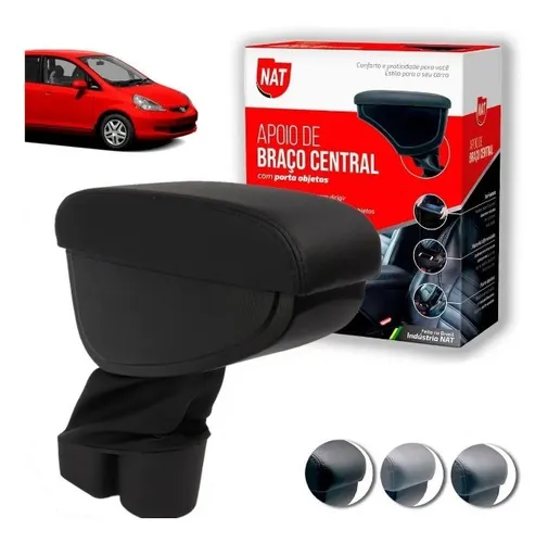 Apoio Descanso de Braço - Honda City e Fit P/ Todos os Anos - NAT - Fácil Instalação