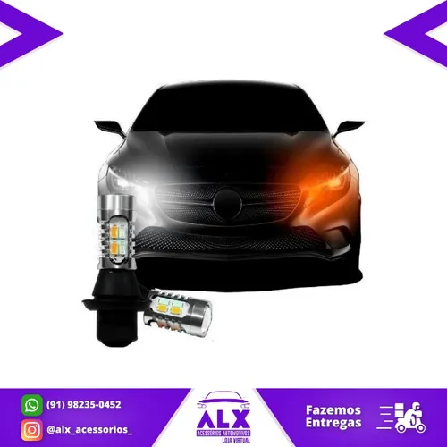 Par Lâmpada Super Led Seta Pisca 1 Polo T20 Branca Âmbar
