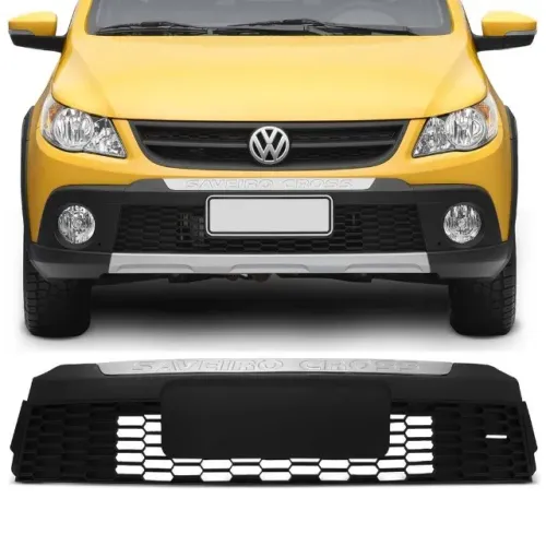 Grade Parachoque Volkswagen Saveiro G5 Cross 2010 à 2013 - Cs - Central Preto - Fipparts