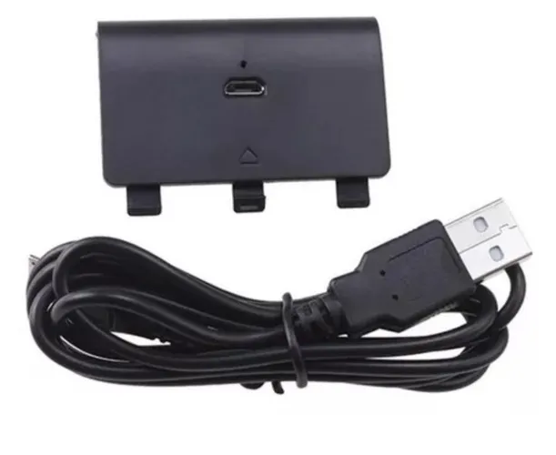 Bateria Para Controle Xbox One Com Cabo E Carregador Preto 8800mAh