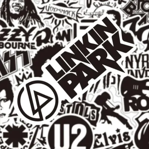 KIT 7 ADESIVOS ROCK EM PRETO E BRANCO POR 10,00 