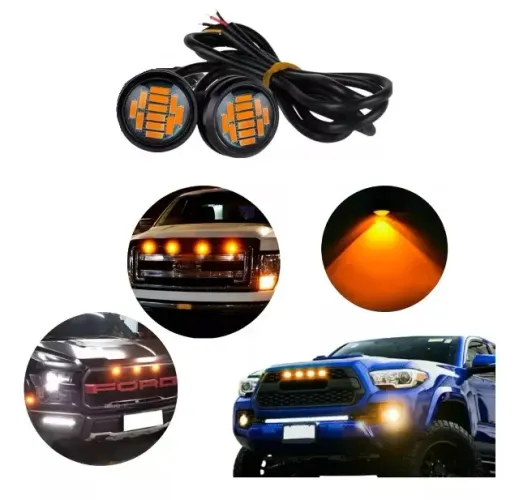 Kit 4 Led Luz Grade Universal Para Camionete 6 Leds Ambar