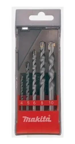 Kit Jogo De Brocas De Videa Parede Concreto C/5 Peças Makita
