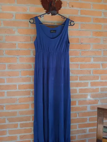 vestido longo azul royal Zinzane