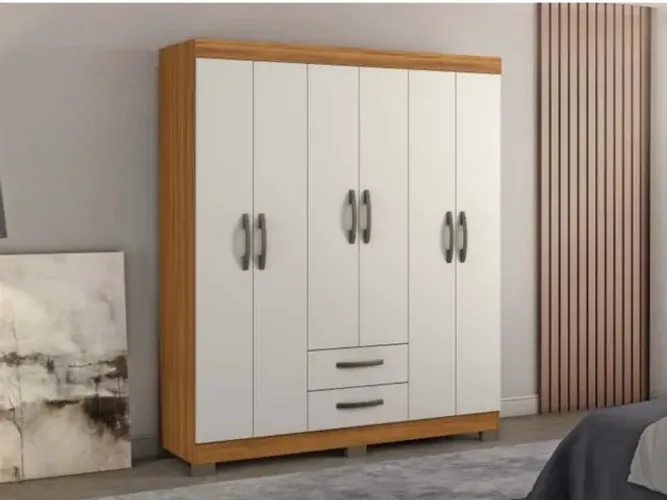 Guarda roupa casal 6portas 2gavetas bem dividido 