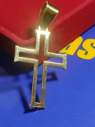 Pingente Cruz Ouro 18 Kilates 1.67 Gramas 20 mm Ouro Maciço