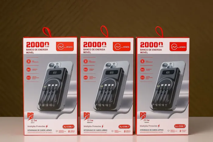 Carregador portátil 20.000 Mah novo na caixa, Carrega por indução tbm 