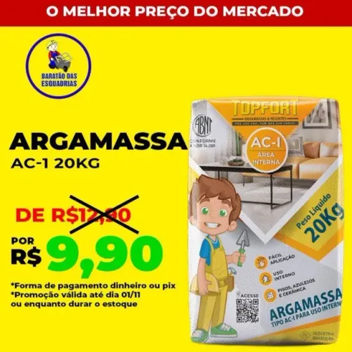 ARGAMASSA Ac1 - Promoção! 