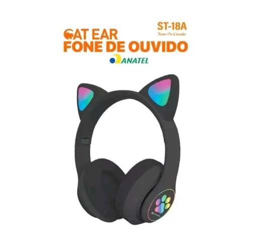 Headphone Bluetooth com Led Gato - ST-18A