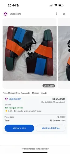 Tênis bota melissa