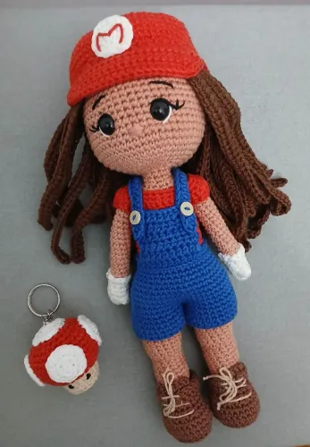 Boneca Super Mario Crochê amigurumi - Feita à Mão