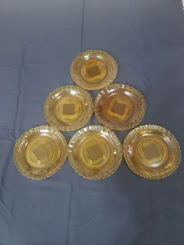 6 pratos de sobremesa âmbar