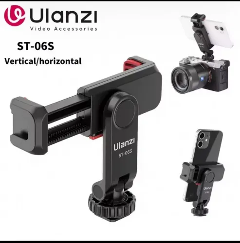 Suporte Celular Ulanzi ST 06S Vertical Horizontal Cold Shoe Tripé 1 4