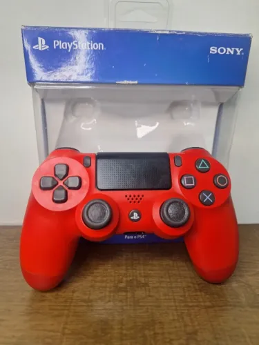 Controle DualShock 4 Original PS4 Vermelho - Funcionando - Com Caixa