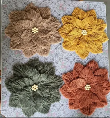 Lindas flores em macramé DECORAÇÃO PAREDE 