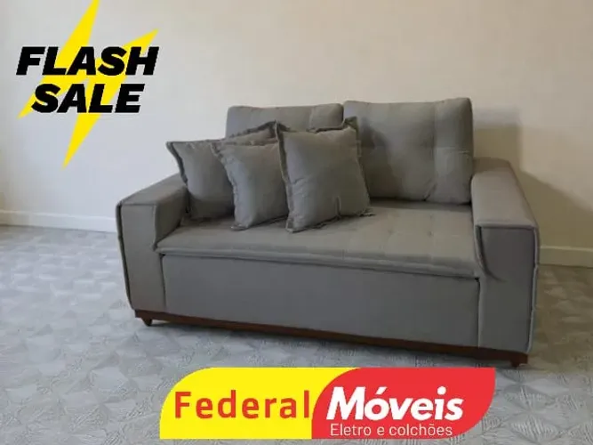 Sofá 1,70m Linho Bege - Entrega Rápida!