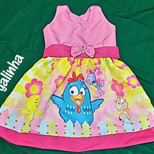 Vestido galinha pintadinha rosa