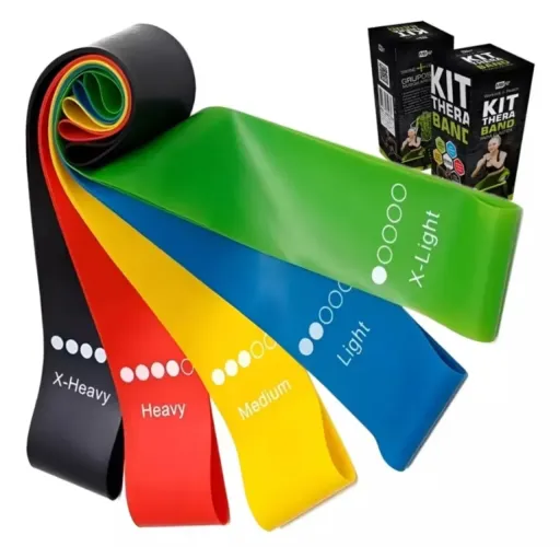 KIT MINI BAND 5 FAIXAS ELÁSTICAS MBFIT. A MELHOR DO MERCADO. SUPER RESISTENTES 