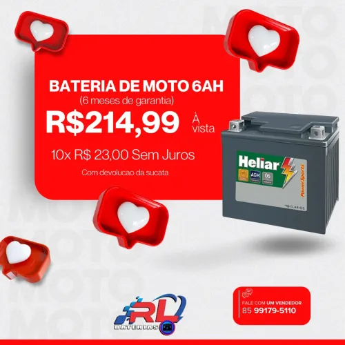 Bateria de moto 6AH Heliar