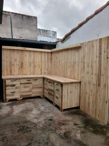 Bancada de Canto de Madeira Trabalho Pesado