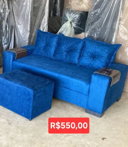 Sofá 3 lugares suede