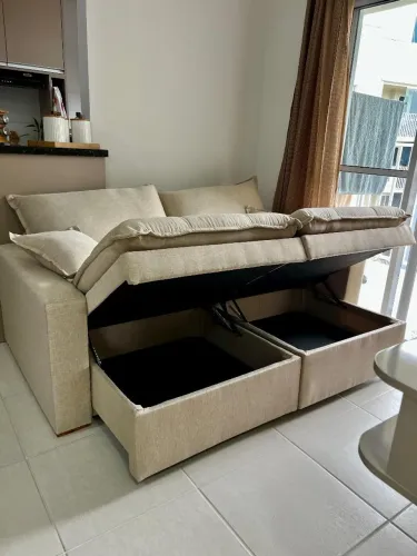 Sofá com baú e design moderno - sem caixaria!