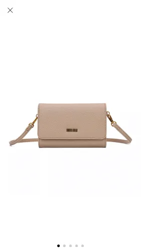 Bolsa texturizada com alça bege Santa Lolla