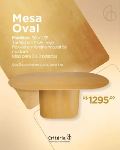 Mesa de jantar Oval