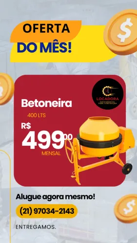 Precisando de betoneira para locação ?