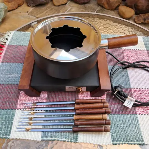 Panela Elétrica de Fondue com 6 Garfos - Panela Fondue