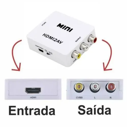 Conversor Adaptador HDMI para AV ( RCA) - Novo na caixa zerado. - Não é conversor digital 