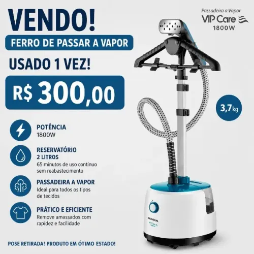 Vaporizador de Roupas Série 1000, Philips Walita, 1600W, higieniza e tira odores, Verde, 1