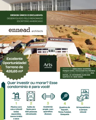 Excelente oportunidade! Terreno de 426,65 m² no Condomínio Arts.