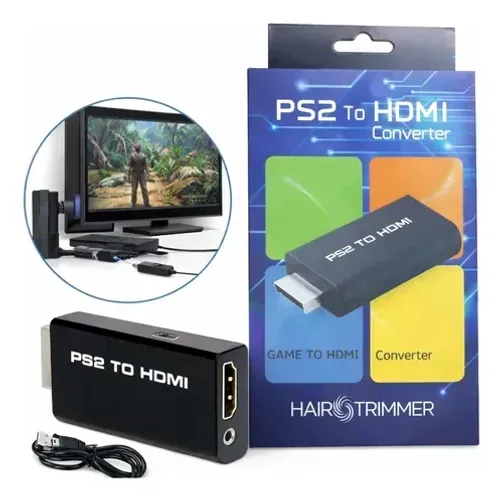 Adaptador Componente PS2 para HDMI de Vídeo Game Playstation 2 e Saída de Áudio