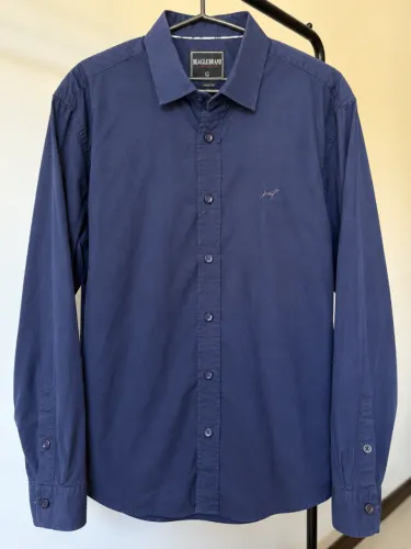 Camisa Social Masculina Beagle Brand Azul Marinho - Tamanho G