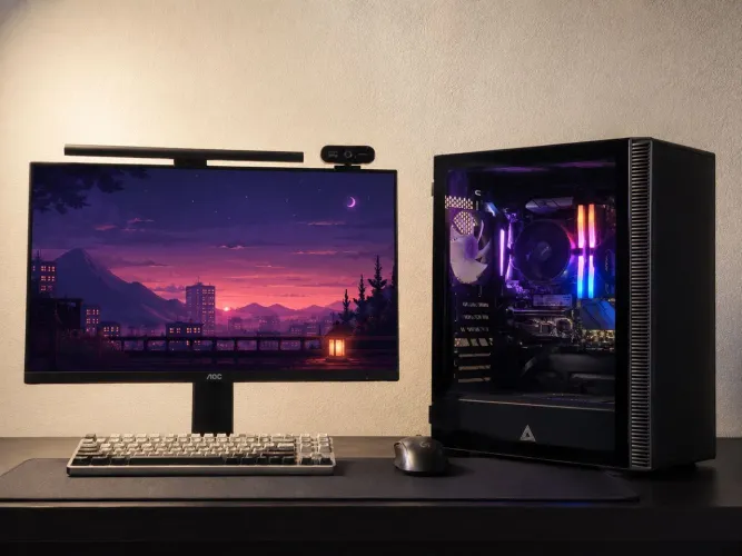 Setup Completo Ryzen 5 5600G | 32GB RAM | 1 TB | Monitor AOC 27 Hero | Teclado Thunderbot