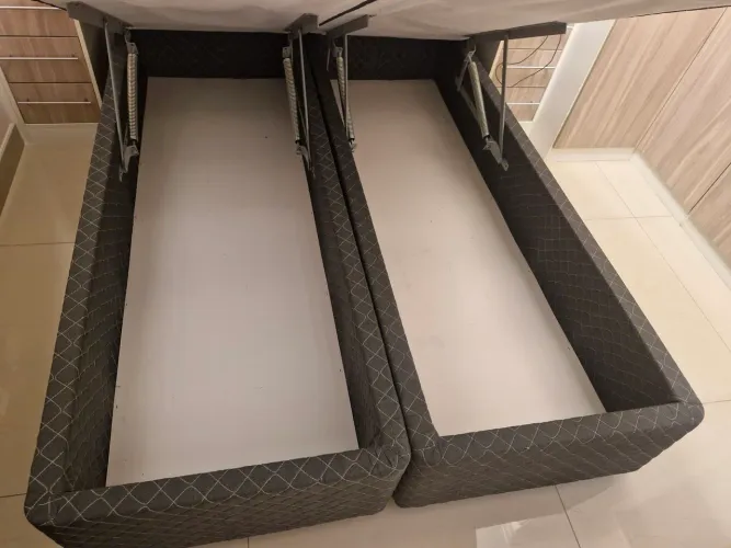 Cama box casal bipartido