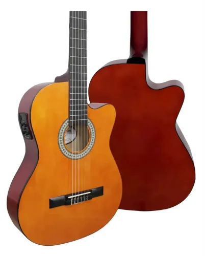 Violão Eletrico Giannini Nf14 Flat Nylon Cor Marrom-claro