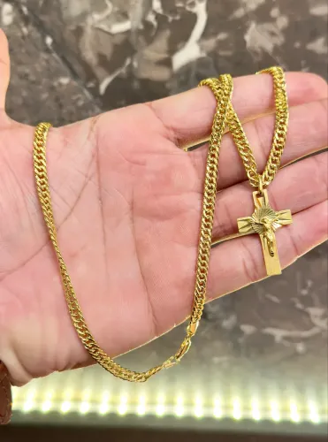 Cordão de ouro grumet + pingente 18.33g ( SEMINOVO LOJA )