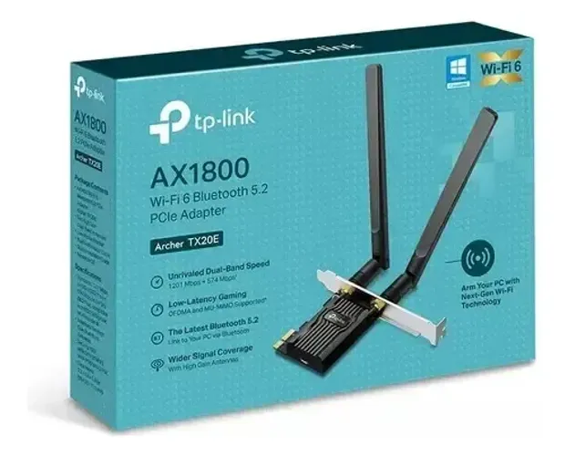 Placa de Rede Wi-Fi 6 + Bluetooth 5.2 TP-Link Archer TX50E AX3000 PCIe