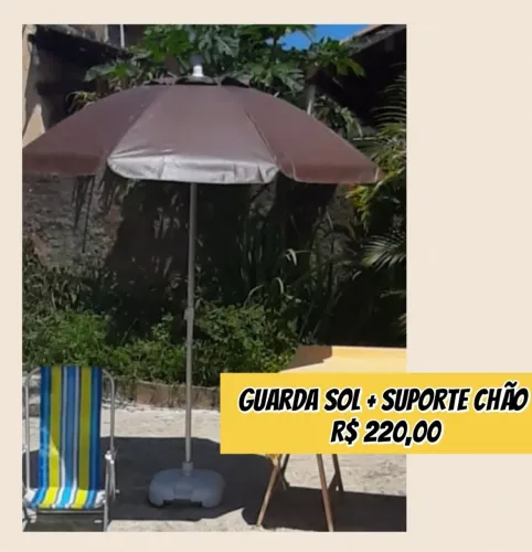 Guarda sol com suporte de chão