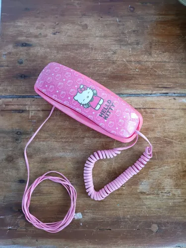 telefone fixo hello Kitty (não foi testado) rosa perfeito antigo Antiquario vintage pop