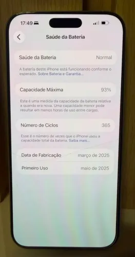 Vende-se IPhone 16 Pro Max 256 Gb, bateria top, R$ 5.100,00, parcelamos no cartão.