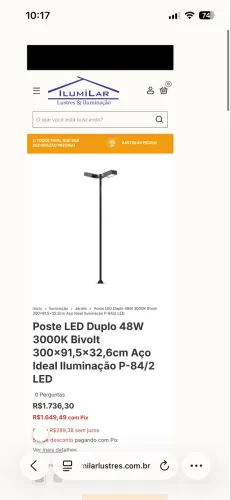 Postes iluminação